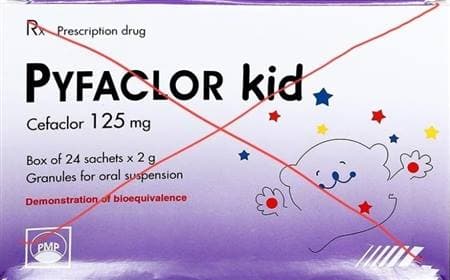 Thu hồi lô cốm pha hỗn dịch uống Pyfaclor Kid do vi phạm mức độ 2