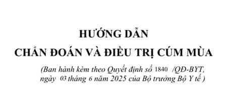 Bộ Y tế ban hành tài liệu chuyên môn “Hướng dẫn chẩn đoán và điều trị cúm mùa”