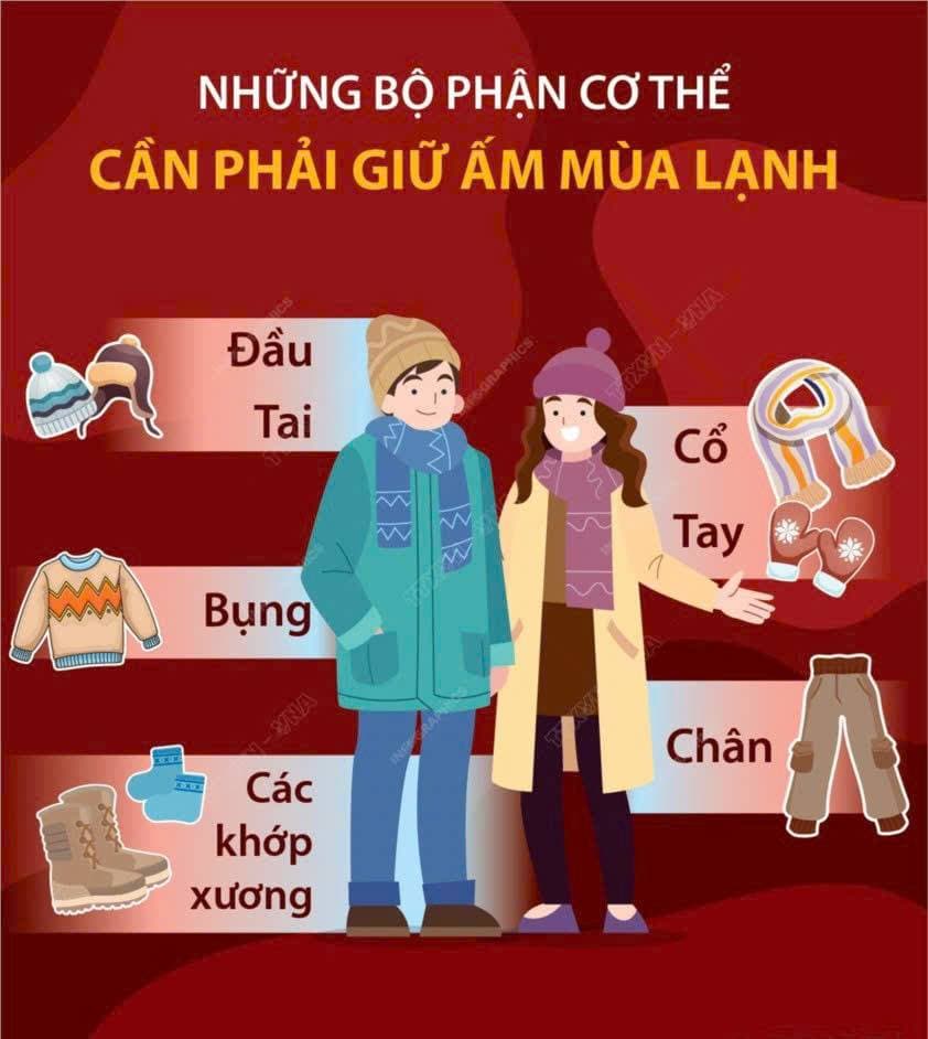 Giữ ấm bản thân, ăn uống đủ dinh dưỡng để phòng chống bệnh tật trong những ngày giá rét.