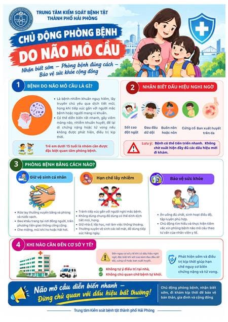 Chủ động phòng bệnh do não mô cầu