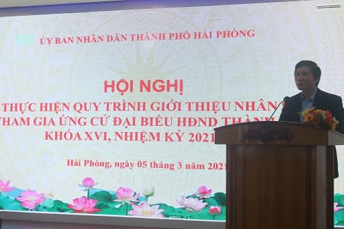 Hội nghị tổ chức giới thiệu nhân sự ứng cử đại biểu HĐND thành phố khóa XVI, nhiệm kỳ 2021 - 2026