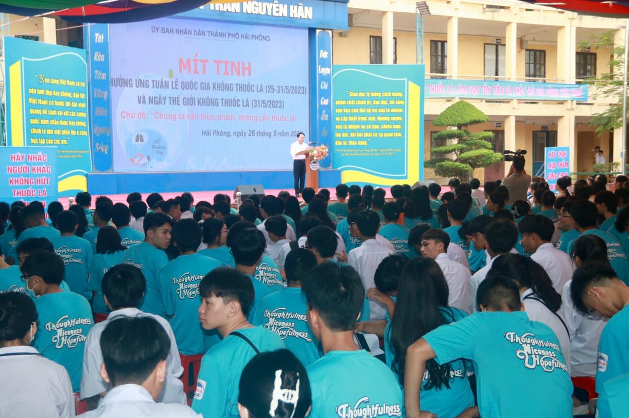 Hải Phòng tổ chức Mít tinh ra quân hưởng ứng Tuần lễ quốc gia không thuốc lá 25-31/5/2023 và Ngày thế giới không thuốc lá 31/5/2023